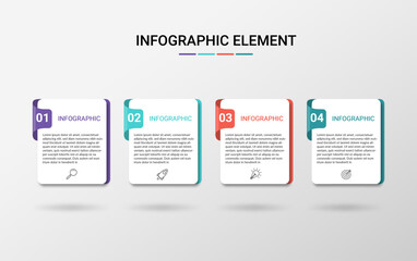 Presentation business infographic template with 4 options, Infographics Template.