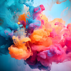 Fototapeta premium colorful smoke on dark background. Motion Color drop in water,Ink swirling in ,Colorful ink abstraction.Fancy Dream