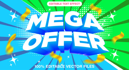 Mega offer 3d editable text effect template