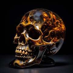 Glass Like Human Skull Illustration. generative ai