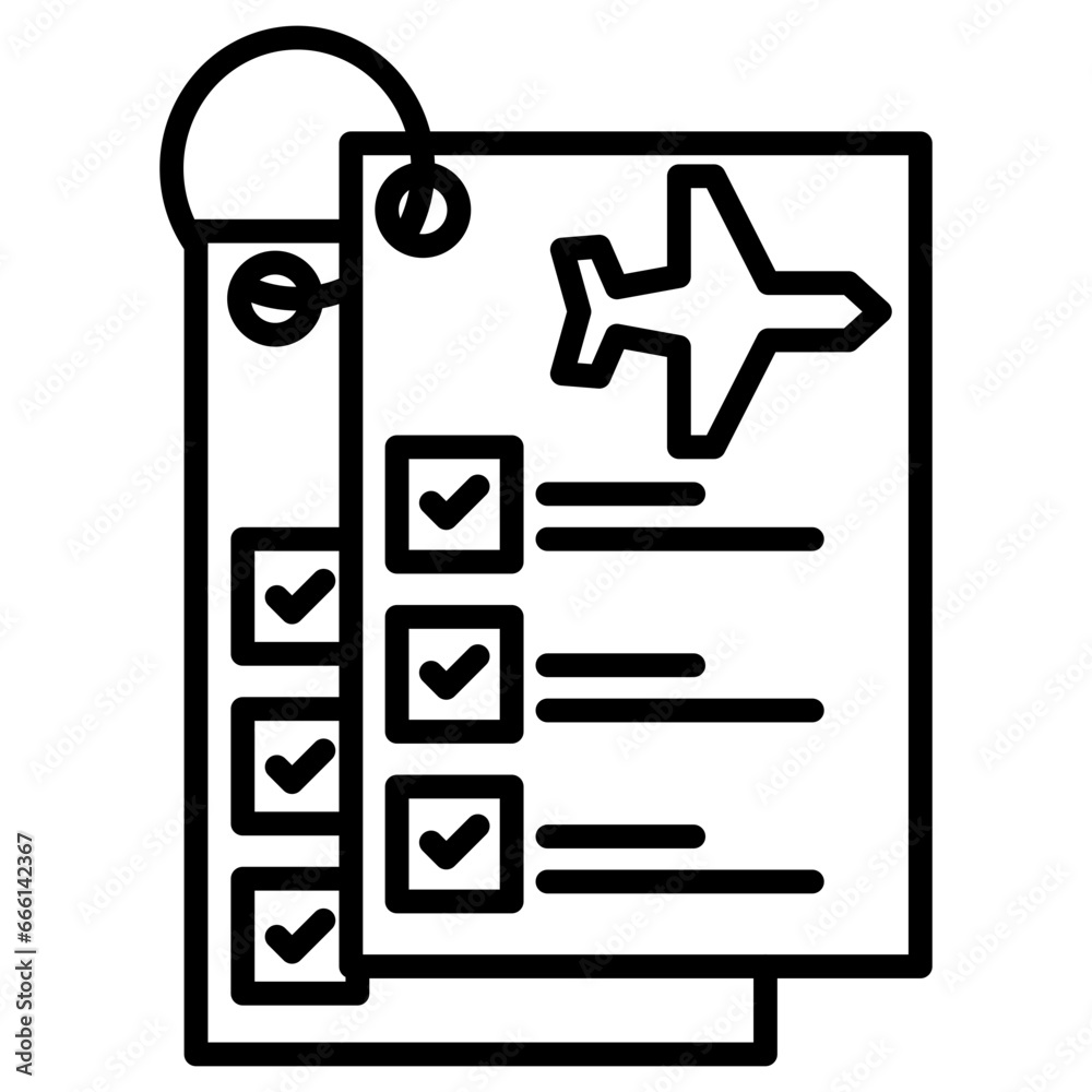 Wall mural Flight Checklist Icon