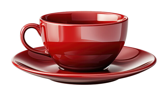 Empty red cup isolated on transparent Background