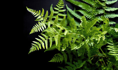 Vibrant green ferns showcased.