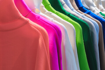 multicolor clothing in the store market