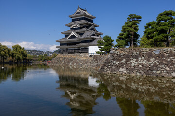 Matsumoto, Japan - town in Nagano prefeture of the region Chubu. Matsumoto Jo castle, designated as...