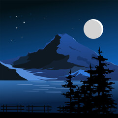 Mountain lanscape vector. Suitable for background, landing page, and any other