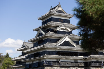 Matsumoto, Japan - town in Nagano prefeture of the region Chubu. Matsumoto Jo castle, designated as National Treasure of Japan 10 12 2023