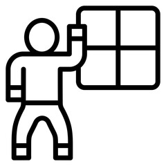 Man Cleaning Window Icon