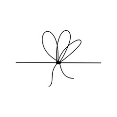 Simple line bows on ribbon. Bow on string, lines and corners decoration design. 