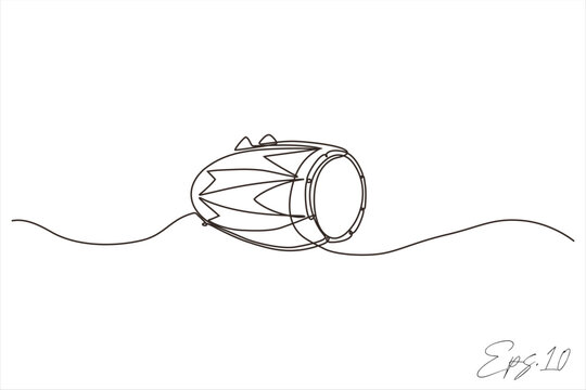 recommend clip art: continuous line art drawing of a drum musical instrument