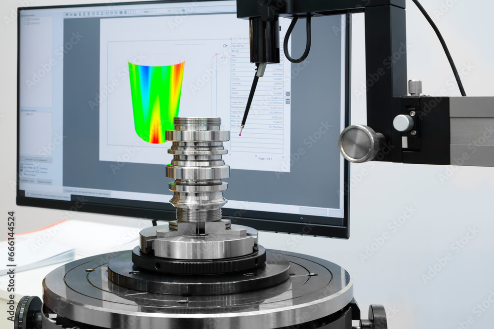 Poster Quality control on milling CNC machine, coordinate measuring machine, Quality control machine