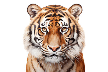 Close-up portrait of Tiger white background