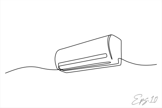 recommend clip art: continuous line art drawing of air conditioner