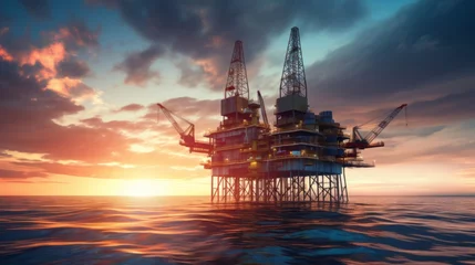 Fotobehang Offshore oil and rig platform © Nicolas Swimmer