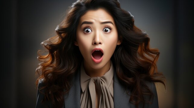  Portrait Surprised Young Office Woman Asian Businessw , Background Image , Beautiful Women, Hd