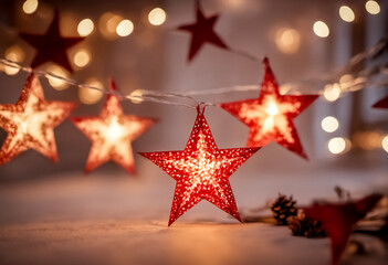Lanterne a stella di Natale - obrazy, fototapety, plakaty