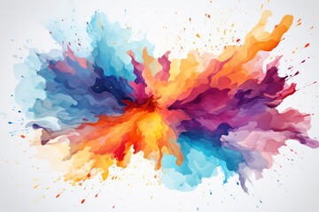 Color liquid ink splash abstract background rainbow art.