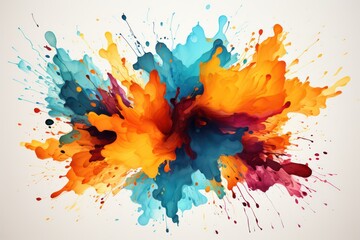 Color liquid ink splash abstract background rainbow art. - obrazy, fototapety, plakaty