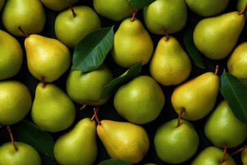 Luscious Fresh eco pears. Color healthy. Generate Ai