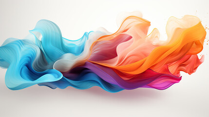 dynamic abstract splash and swirl multicolor graphic symphony on white background