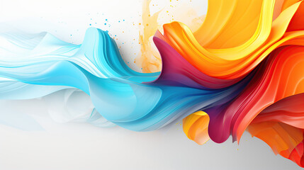dynamic abstract splash and swirl multicolor graphic symphony on white background