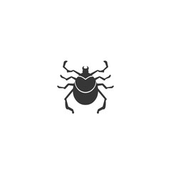 Tick icon. Mite silhouette. Vector illustration.