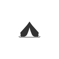 Tent black sign icon. Vector illustration