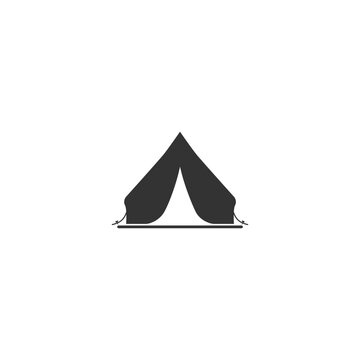 Tent black sign icon. Vector illustration