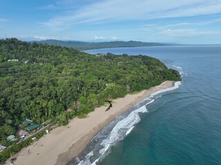 Lush tropical Caribbean Coast of Limon in Costa Rica -aerial views of Cocles and Puerto Viejo