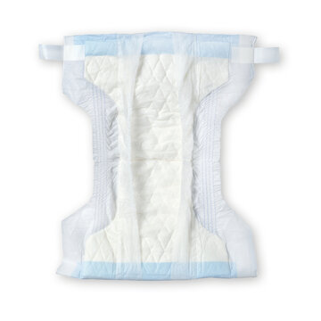 Disposable baby diaper, isolated