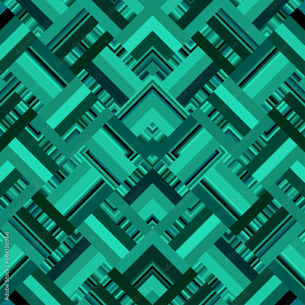 Aufkleber seamless vector pattern. tile herringbone geometric pattern . emerald green malachite colors. regula