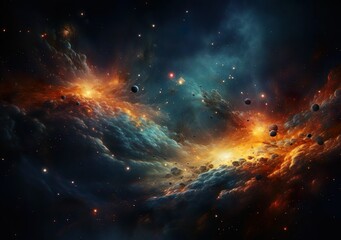 Fototapeta premium Exploring the Cosmic Tapestry: Artistic Visions of Space and Celestial Wonders