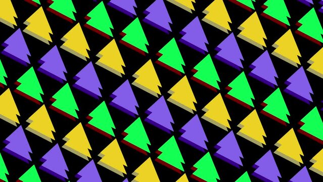 2D animated background geometric pattern in 4k, color transition, 80's and 90's.