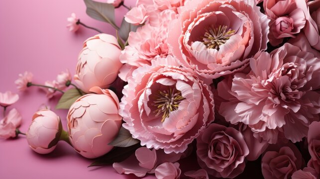  Women S Day Greeting Card With Bouquet Peonies Eustom , Background Image , Beautiful Women, Hd