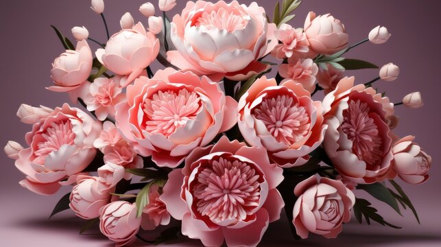  Women S Day Greeting Card With Bouquet Peonies Eustom , Background Image , Beautiful Women, Hd