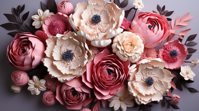  Women S Day Greeting Card With Bouquet Peonies Eustom , Background Image , Beautiful Women, Hd