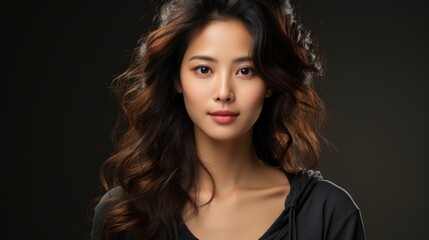 Fototapeta premium Young Chinese Woman Isolated White Background , Background Image , Beautiful Women, Hd