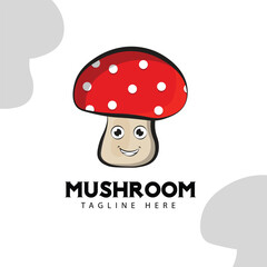 Smily mushroom character illustration in eps editable file