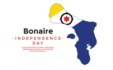 Bonaire country map with flag free vector file