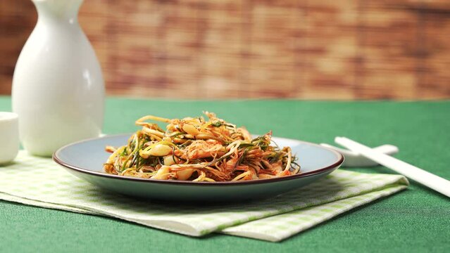 Korean specialty pickles and garlic salad