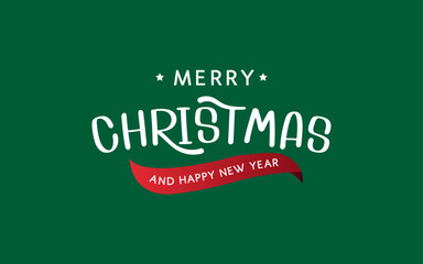 Merry Christmas and Happy New Year typographic design. Xmas holidays text design.