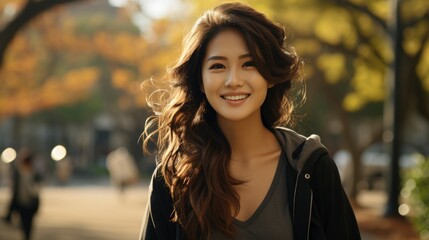  Close Up Attractive Asian Woman Smiling Camera, Background Image , Beautiful Women, Hd