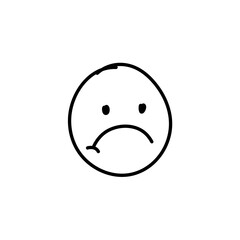 Doodle Emoji face icon. Hand drawn sketch style. Vector illustration