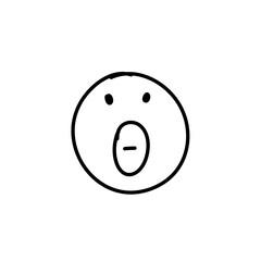 Doodle Emoji face icon. Hand drawn sketch style. Vector illustration