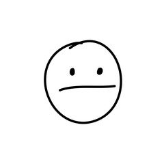 Doodle Emoji face icon. Hand drawn sketch style. Vector illustration