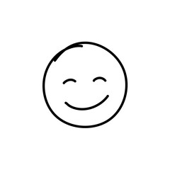 Doodle Emoji face icon. Hand drawn sketch style. Vector illustration