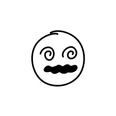 Doodle Emoji face icon. Hand drawn sketch style. Vector illustration