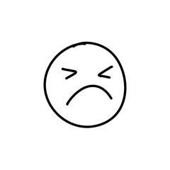 Doodle Emoji face icon. Hand drawn sketch style. Vector illustration