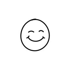 Doodle Emoji face icon. Hand drawn sketch style. Vector illustration