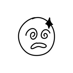 Doodle Emoji face icon. Hand drawn sketch style. Vector illustration